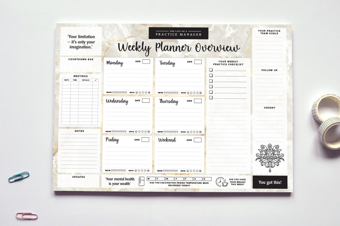 A3 Desktop Weekly Planner (60 pages)