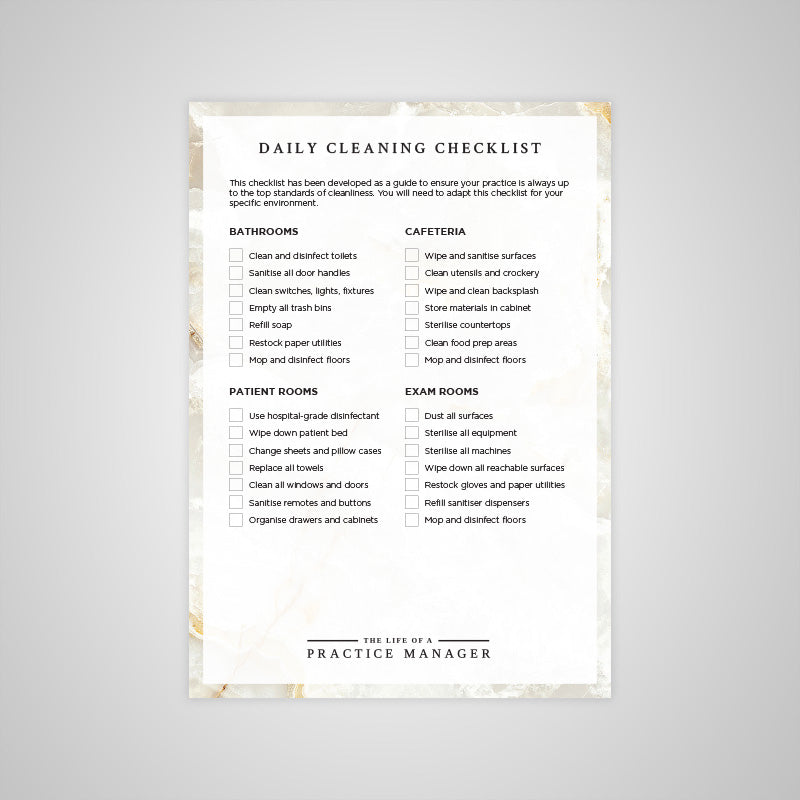 Daily Cleaning Checklist